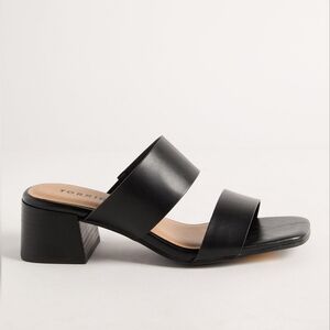 Torrid Double Band Square Toe Block Heel Mule Black 9W Wide Width